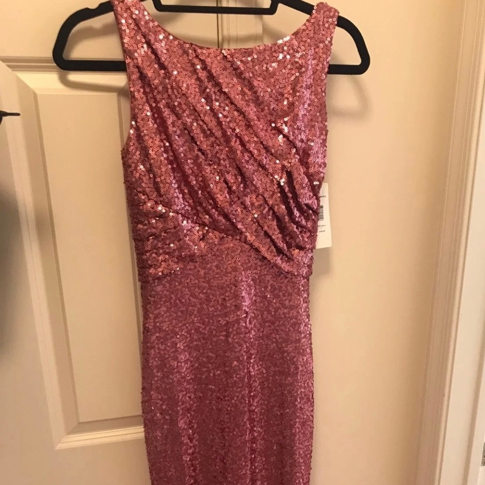 Badgley Mischka sequin maxi dress new